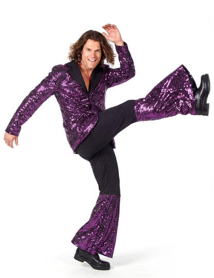 Luxusný fialový disko kostým pre mužov