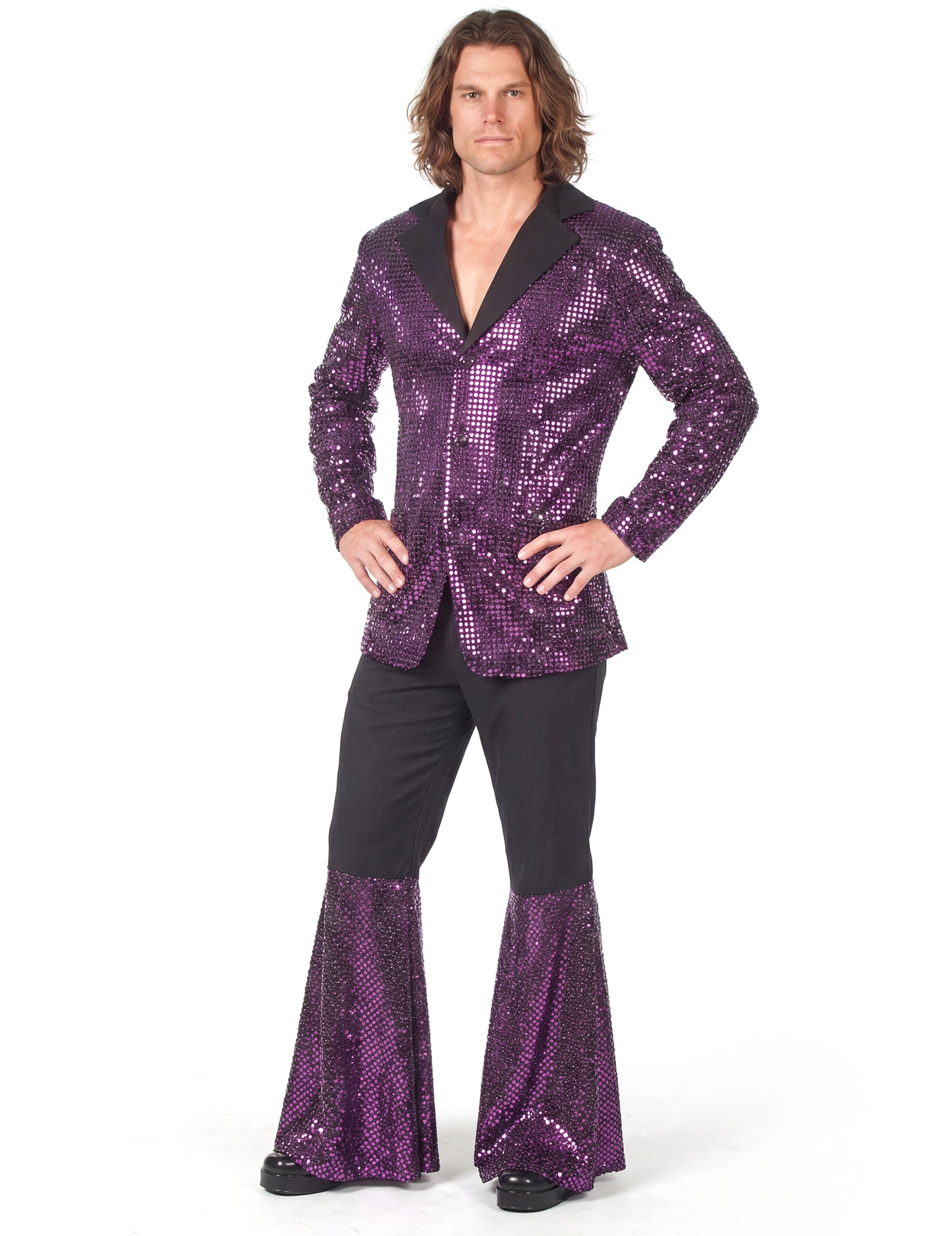 Luxusný fialový disko kostým pre mužov
