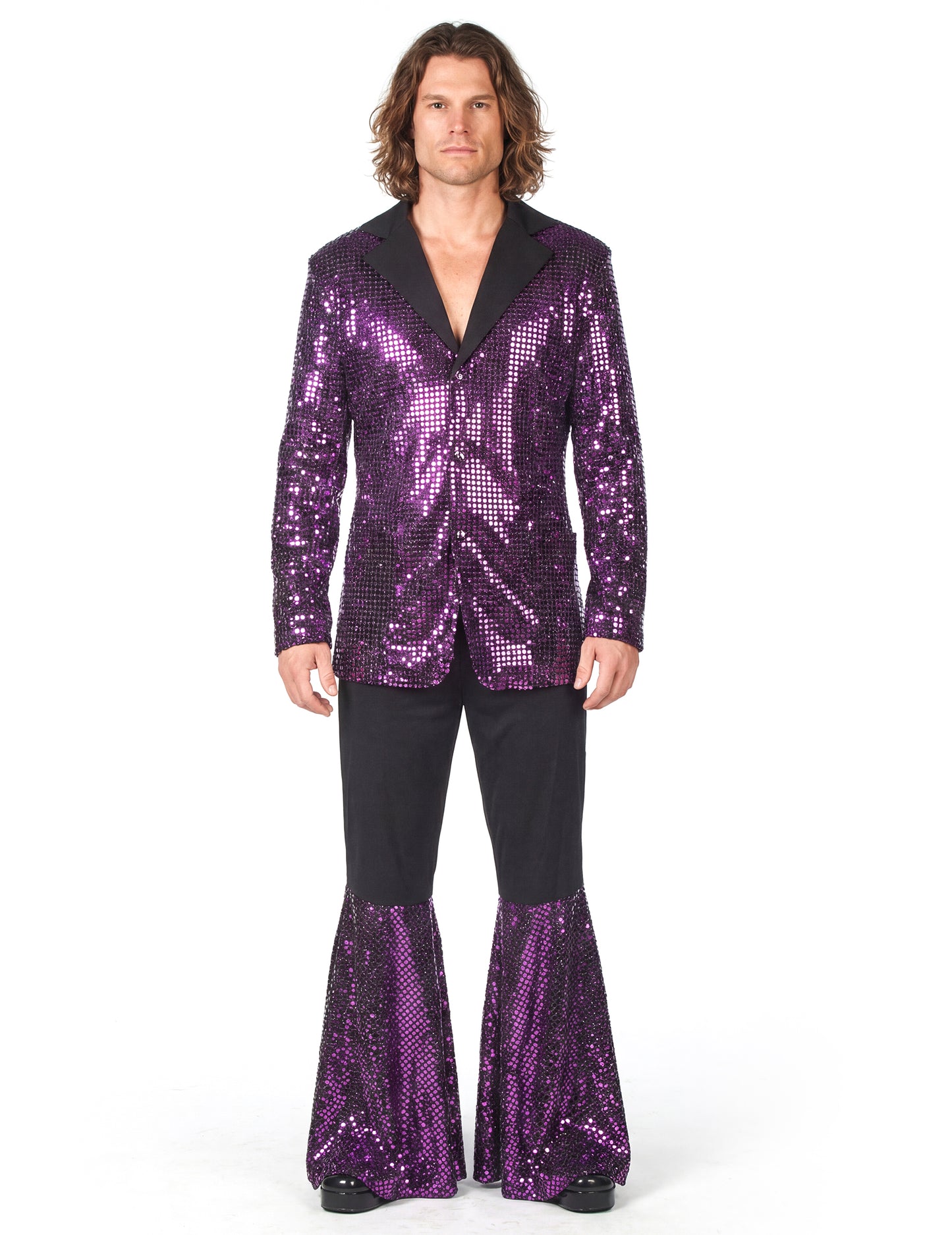 Luxusný fialový disko kostým pre mužov