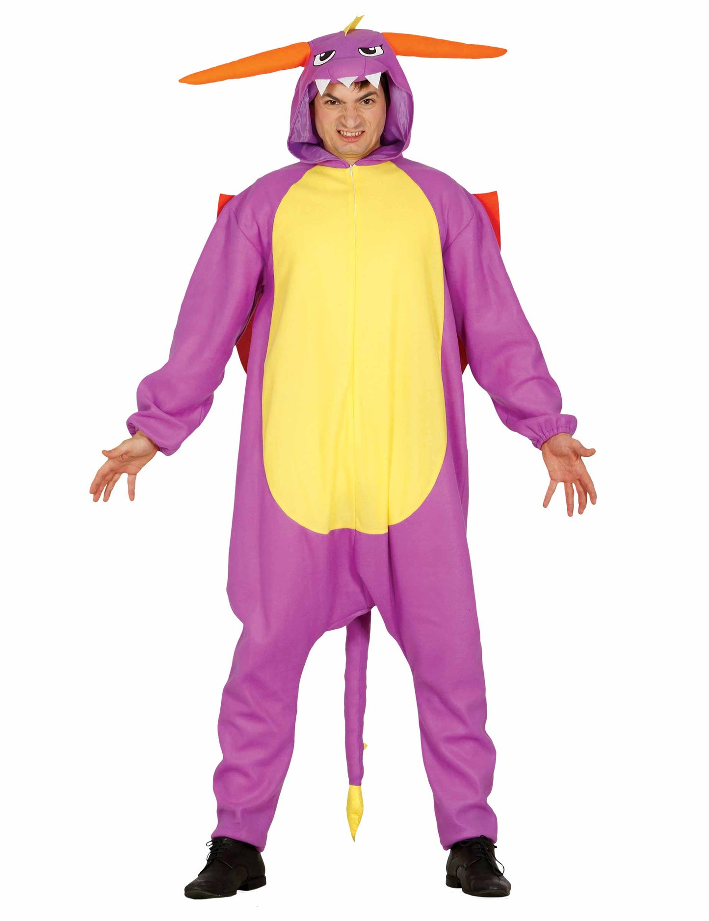 Kostým fialového ohnivého draka pre dospelých 