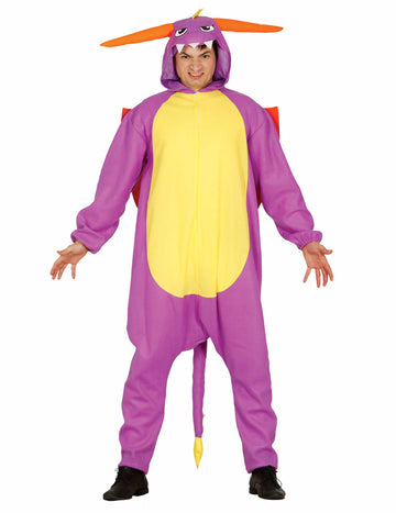 Kostým fialového ohnivého draka pre dospelých 