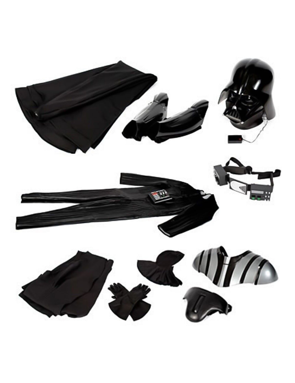 Détail de l'ensemble des pièces du déguisement édition collector Dark Vador Star Wars