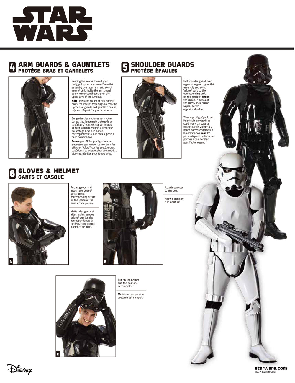 Vue détaillée des accessoires du déguisement édition collector Stormtrooper Star Wars