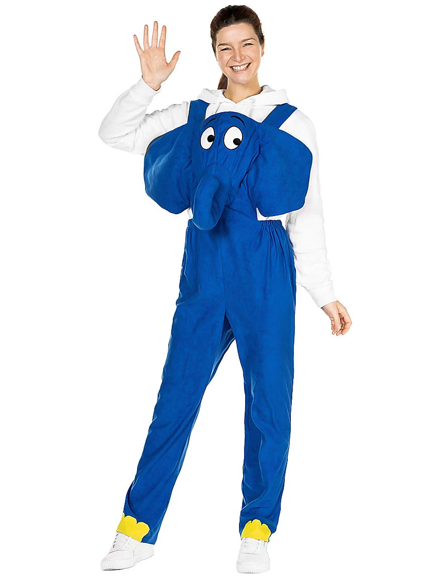 Déguisement éléphant Die Maus pour adulte bleu style salopette