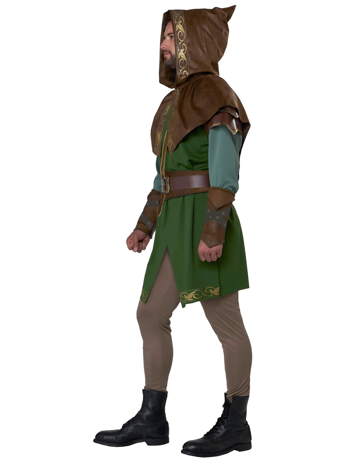 Bočný pohľad na dospelý kostým elfieho lukostrelca