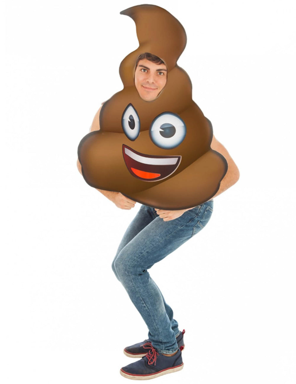 Kostým Emoji hovienko pre dospelého hnedá usmievavý