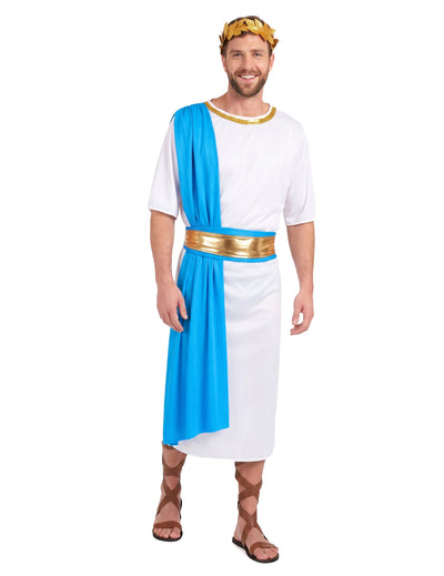 Déguisement empereur Grec bleu homme
