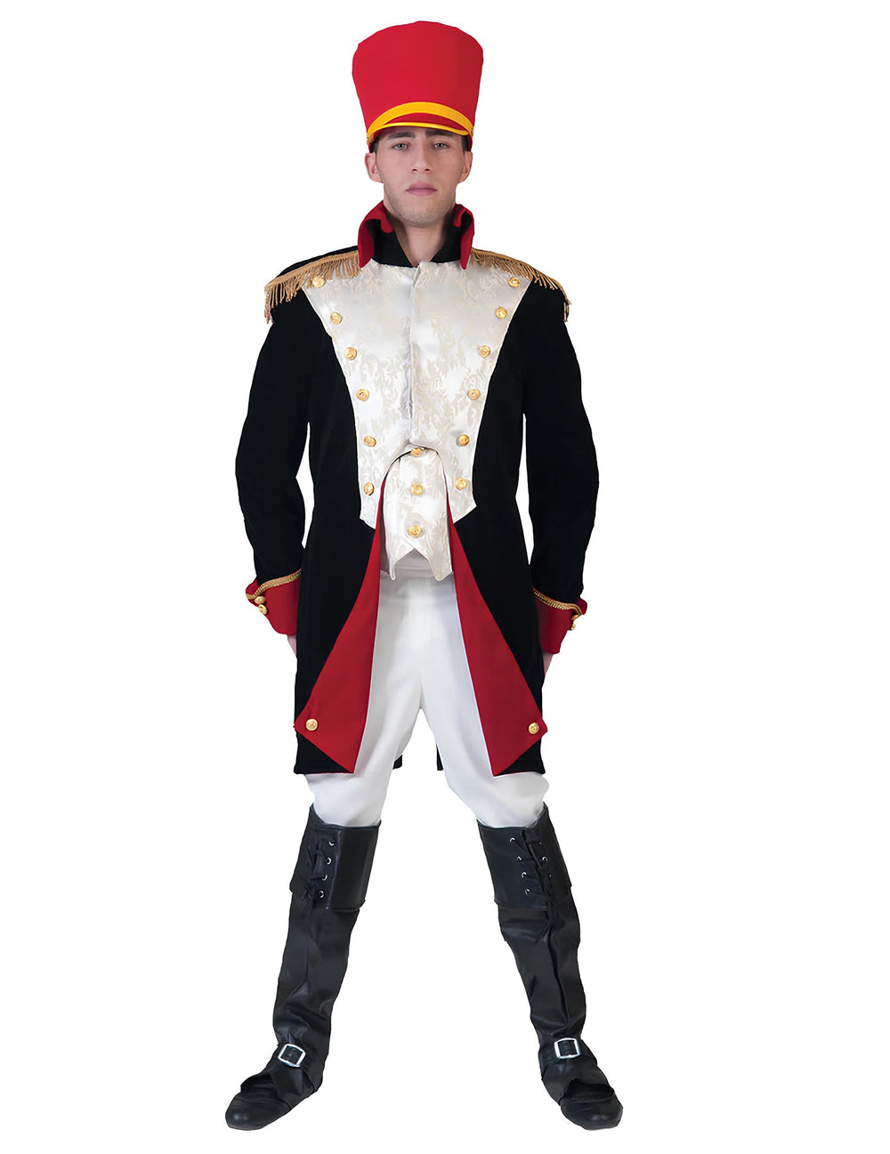 Vue de face du déguisement d'empereur luxe pour homme