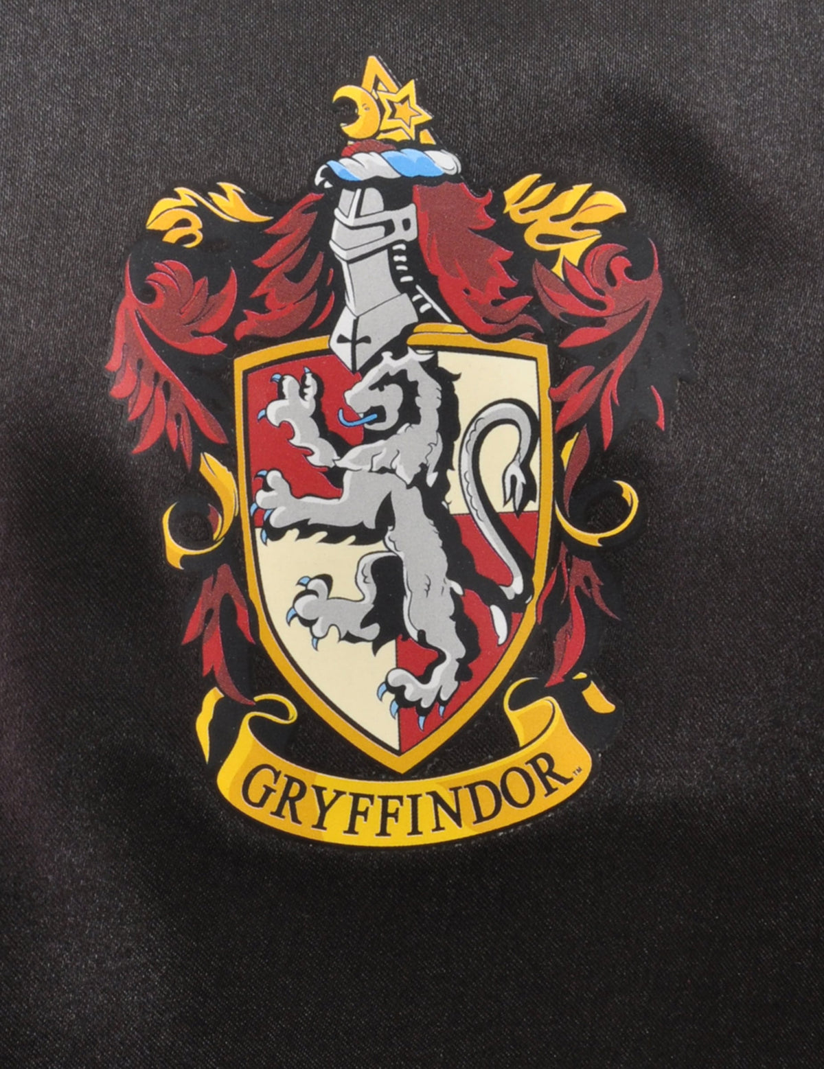 Détail du blason Gryffondor du déguisement et accessoires Hermione pour enfant