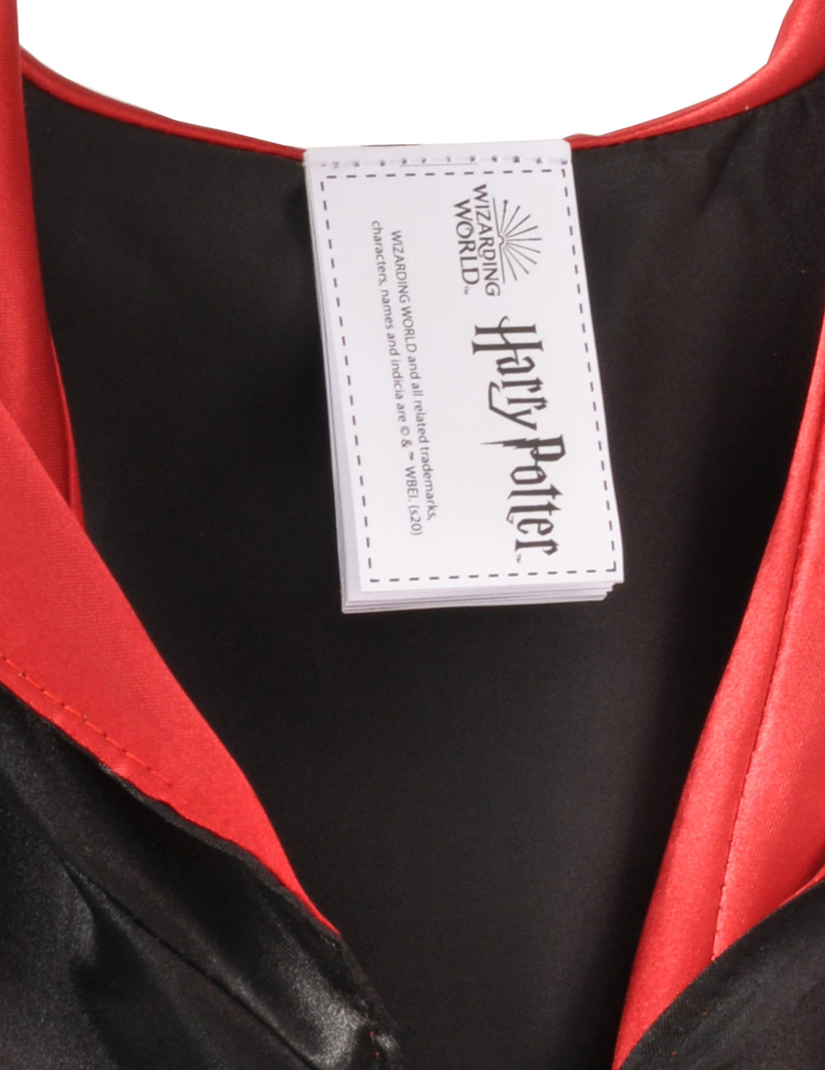 Détail de l'étiquette de licence officielle Harry Potter du déguisement et accessoires Hermione