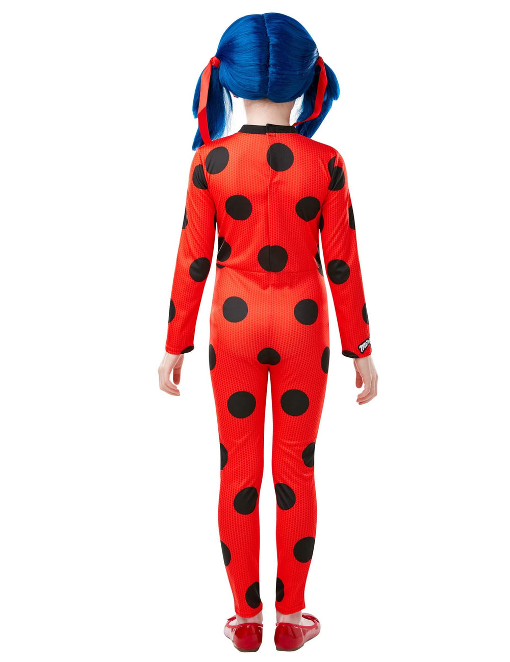 Pohľad zozadu na kostým a masku Miraculous Ladybug