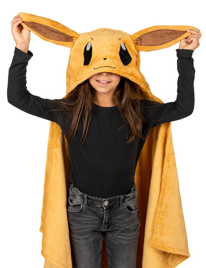 Flísová deka s kapucňou pre deti - kostým Eevee Pokémon™