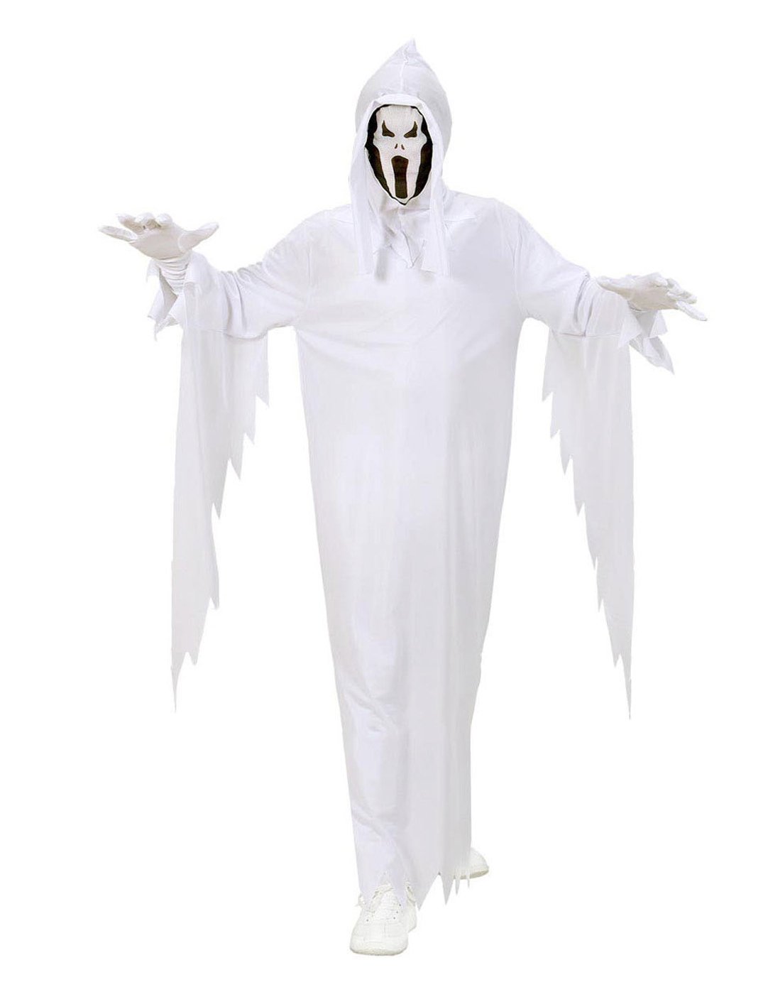 Strašidelný kostým ducha pre dieťa biely s maskou Halloween