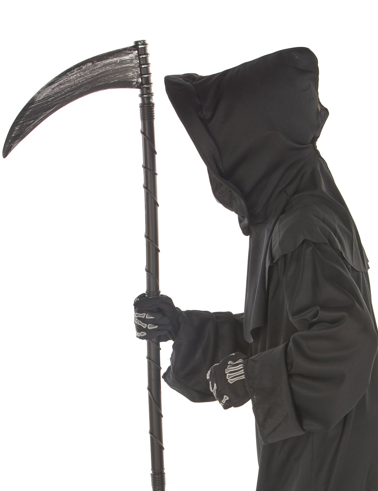 Vue de profil du déguisement faucheur sinistre