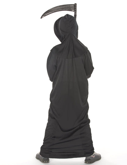 Vue de dos du déguisement faucheur sinistre