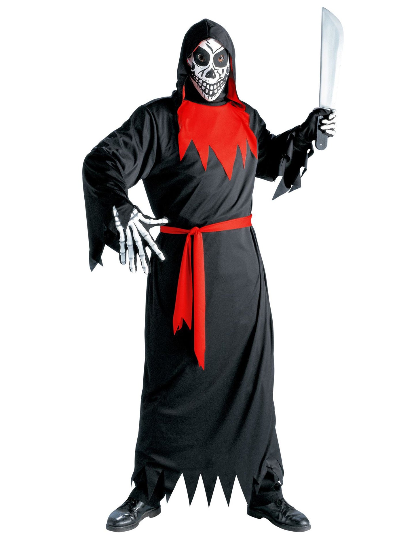 Machette et gants squelettes du déguisement de faucheuse effrayante