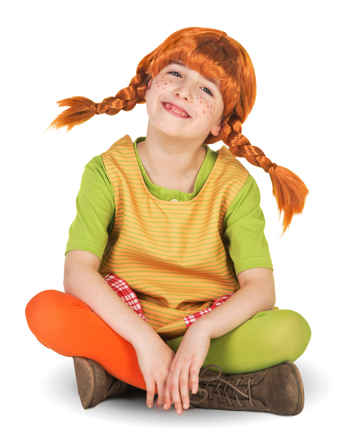 Vue assise du déguisement Fifi Brindacier™ pour fille