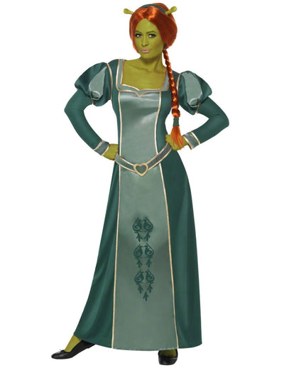 Déguisement Fiona Shrek™ pour femme robe verte longue et serre-tête oreilles d'ogre