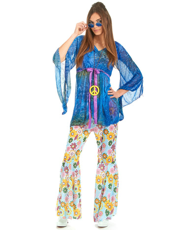 Dámsky kostým kvetinovej moci hippie