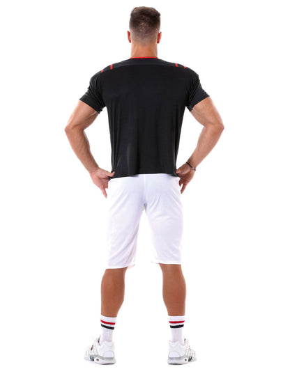 Kostým amerického futbalu čierny a biely muž