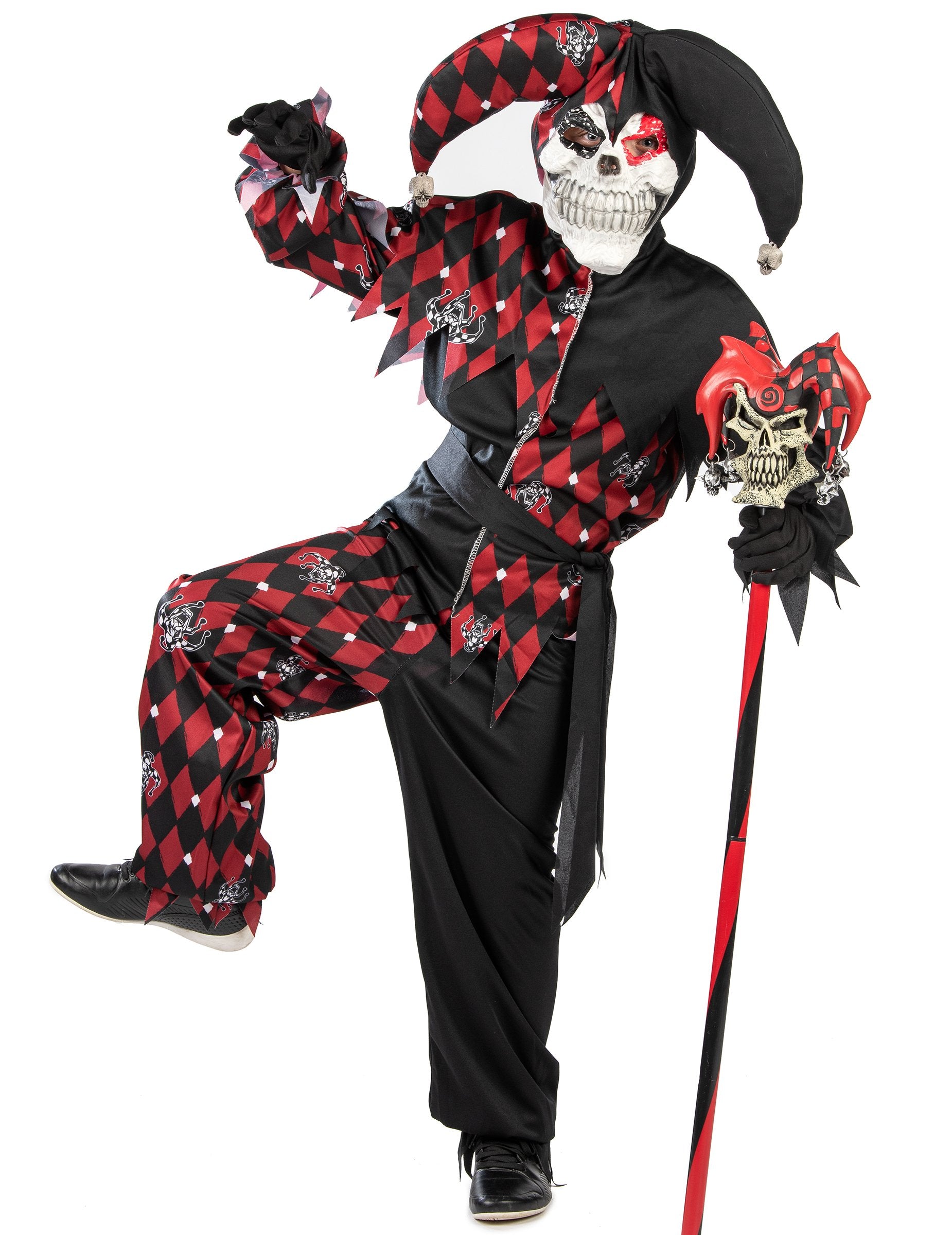 Vue d'ensemble du déguisement de fou du roi diabolique luxe