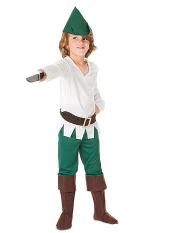 Chlapec a Green Wood Boy kostým