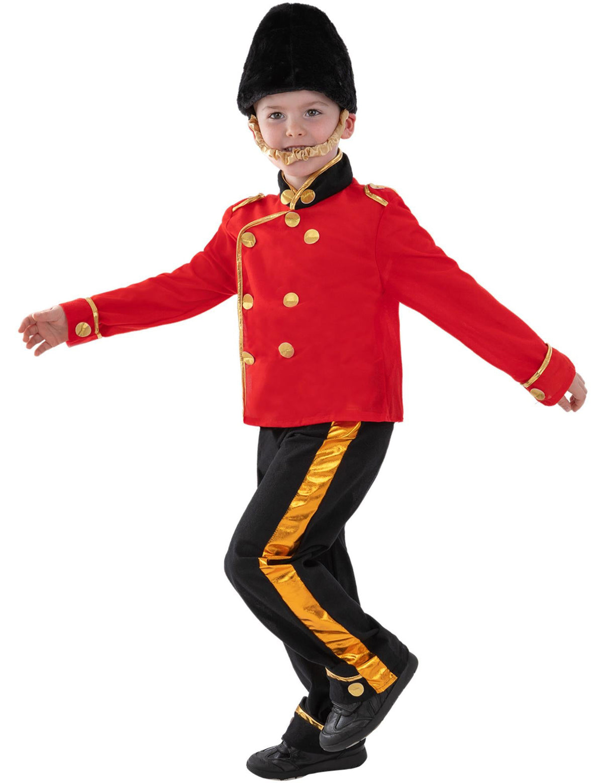 Vue de profil du déguisement de garde anglais pour enfant