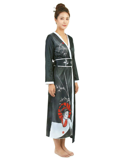 Vue de dos du déguisement geisha pour femme