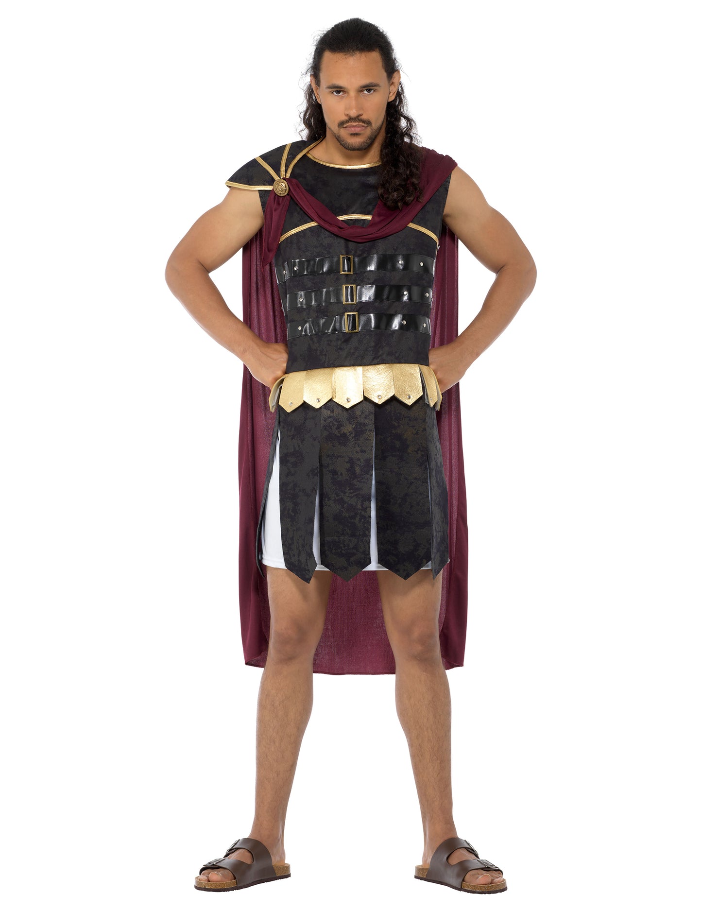 Vue d'ensemble de face du déguisement de gladiateur romain