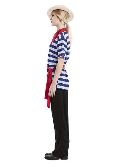 Vue de profil du déguisement de gondolier pour adulte