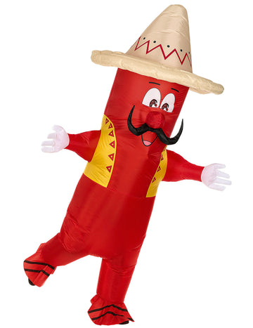 Nafukovací mexický kostým chilli papriky pre dospelých