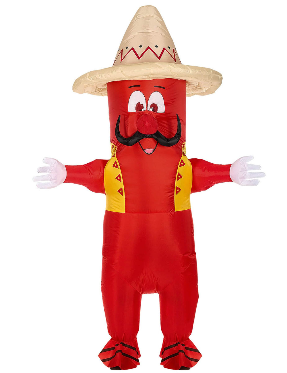 Pohľad spredu na nafukovací mexický pálivý korenie