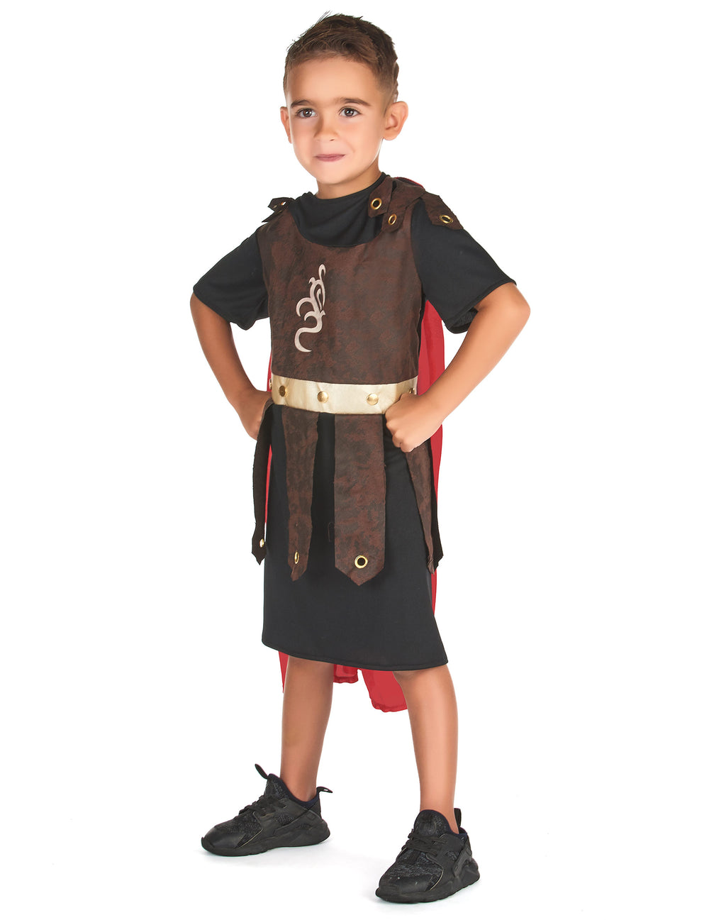 Vue de face du déguisement de guerrier gladiateur pour garçon