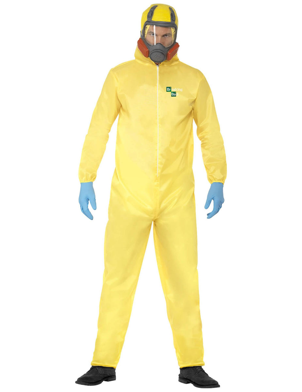 Kostým Heisenberg Breaking Bad™ pre mužov žltý s maskou a modrými rukavicami