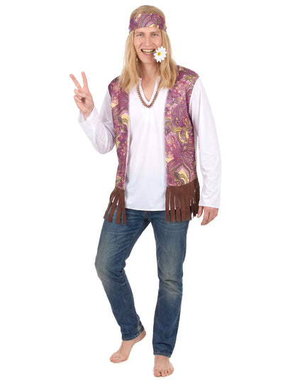 Maskovanie hippie s mužskými strapcami