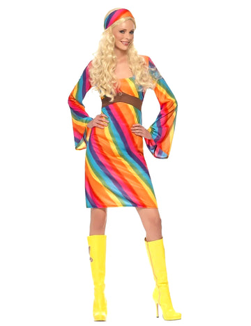 Dámsky dúhový kostým hippie