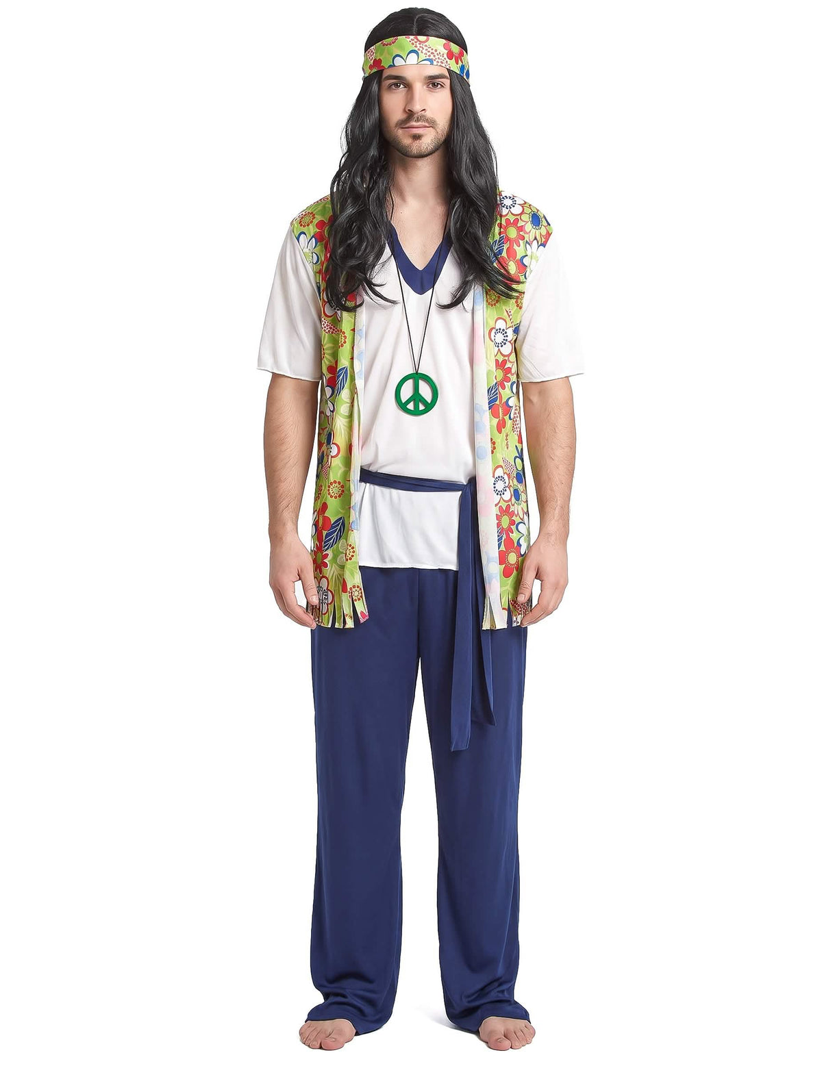 Modrý hippie hippie kostým