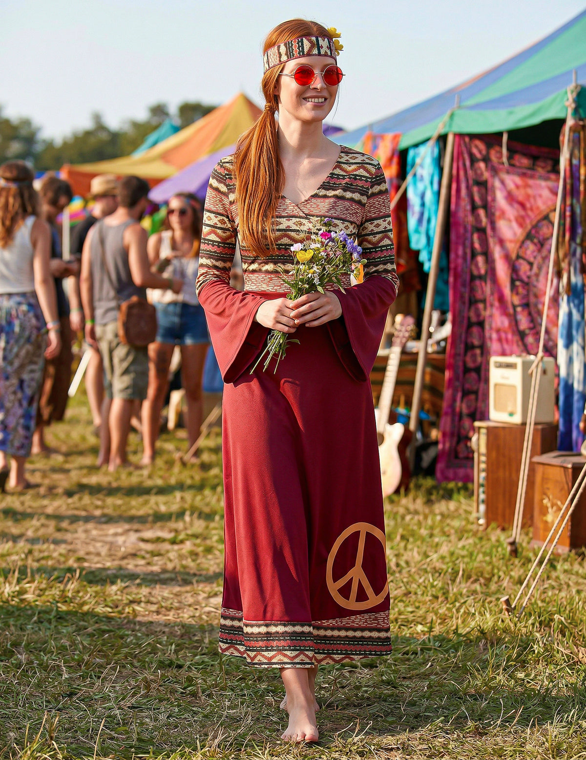 Hippie Bordeaux Dámsky kostým
