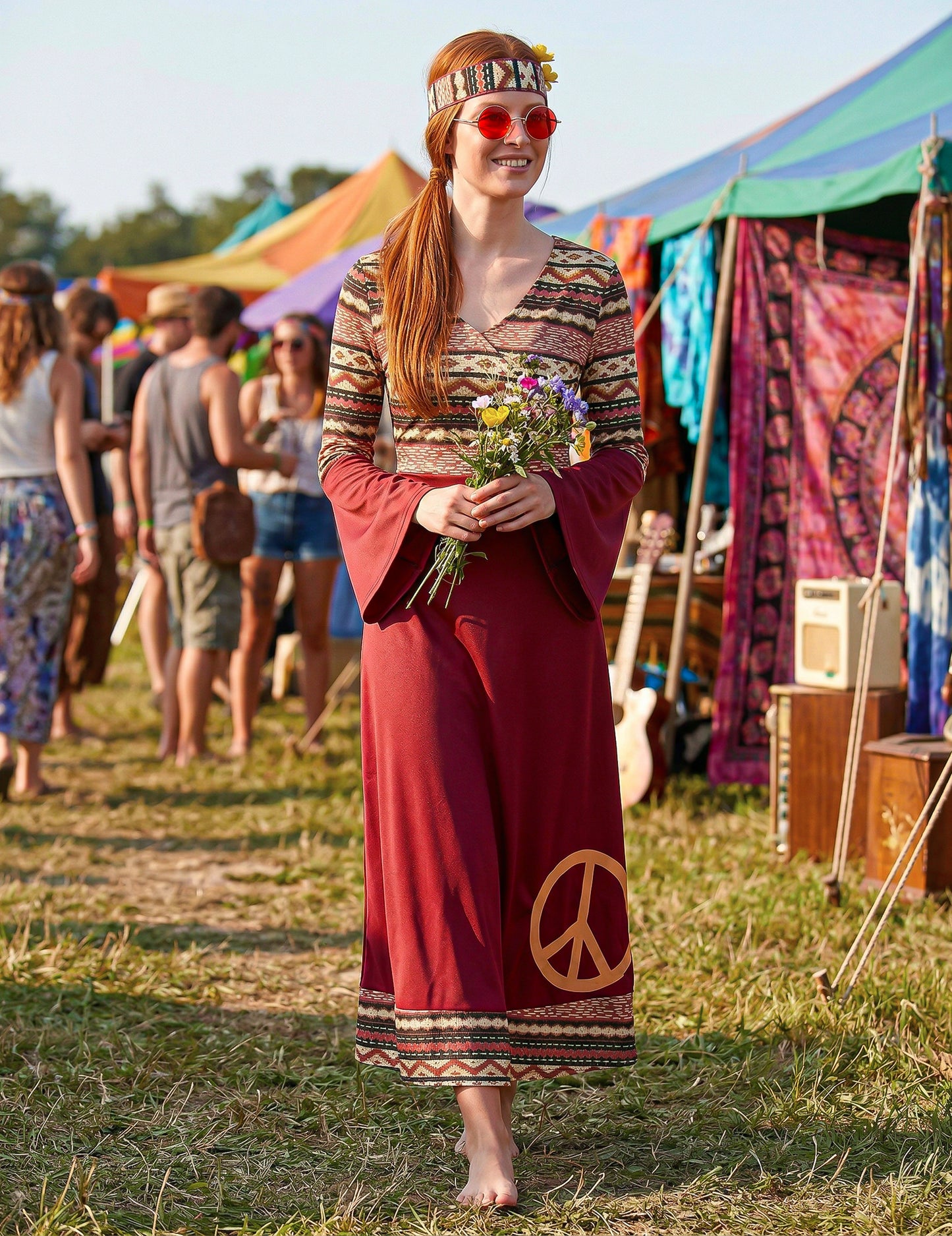 Hippie Bordeaux Dámsky kostým