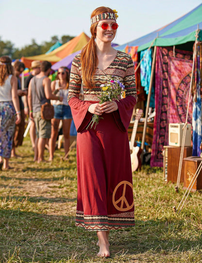 Déguisement hippie bordeaux femme