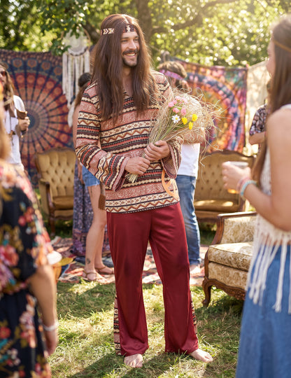 Hippie Bordeaux Pánsky kostým