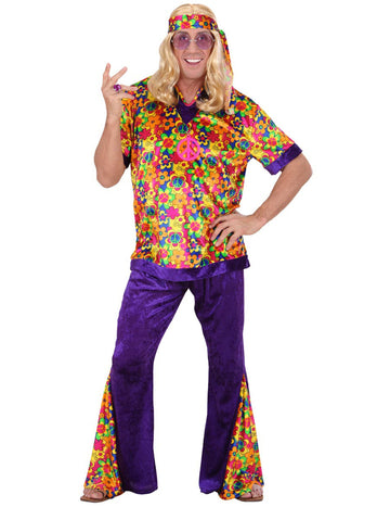 Kostým hippie s efektom zamatu pre mužov 