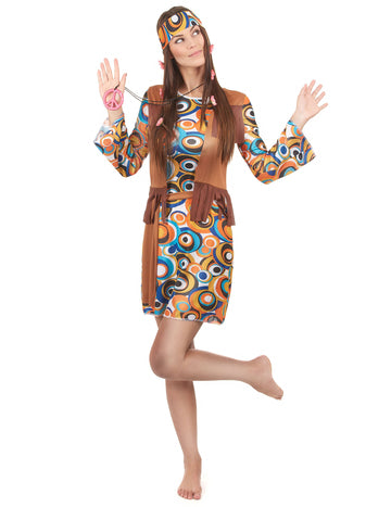 Hippie maskise okrúhle vzory žena