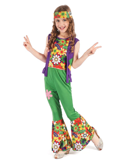 Hepper Flower Power Green Girl kostým