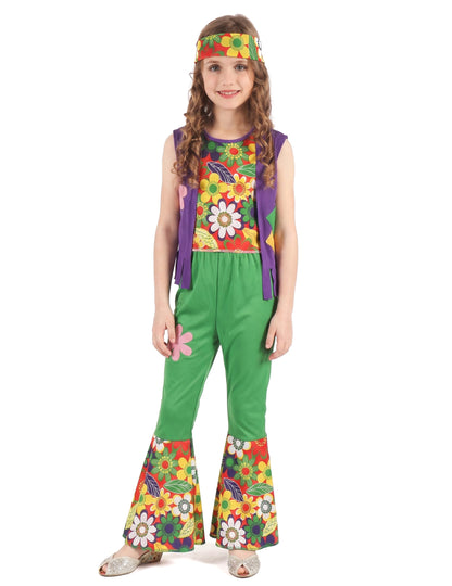Hepper Flower Power Green Girl kostým
