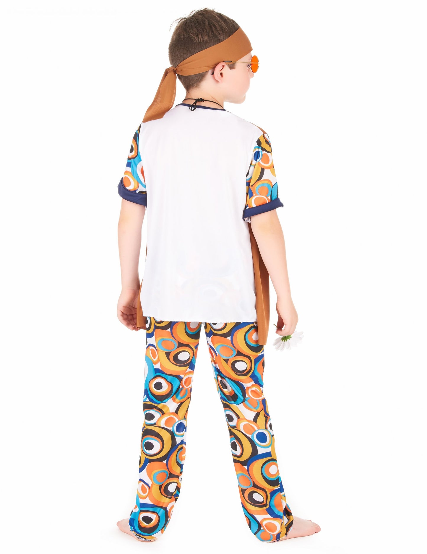 Pohľad zozadu na hippie kostým pre chlapca