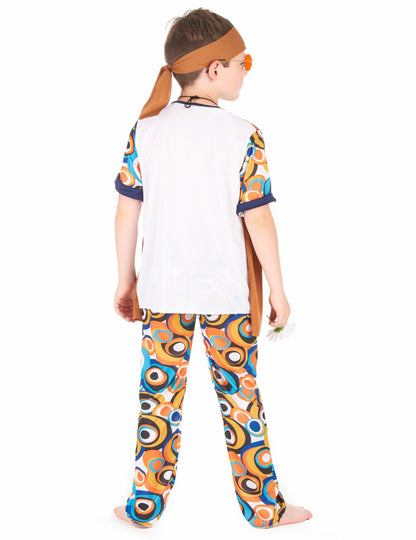 Pohľad zozadu na hippie kostým pre chlapca