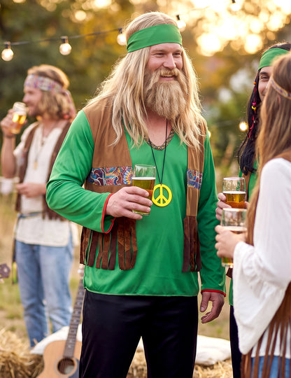 Zelené a čierne maskovanie hippie