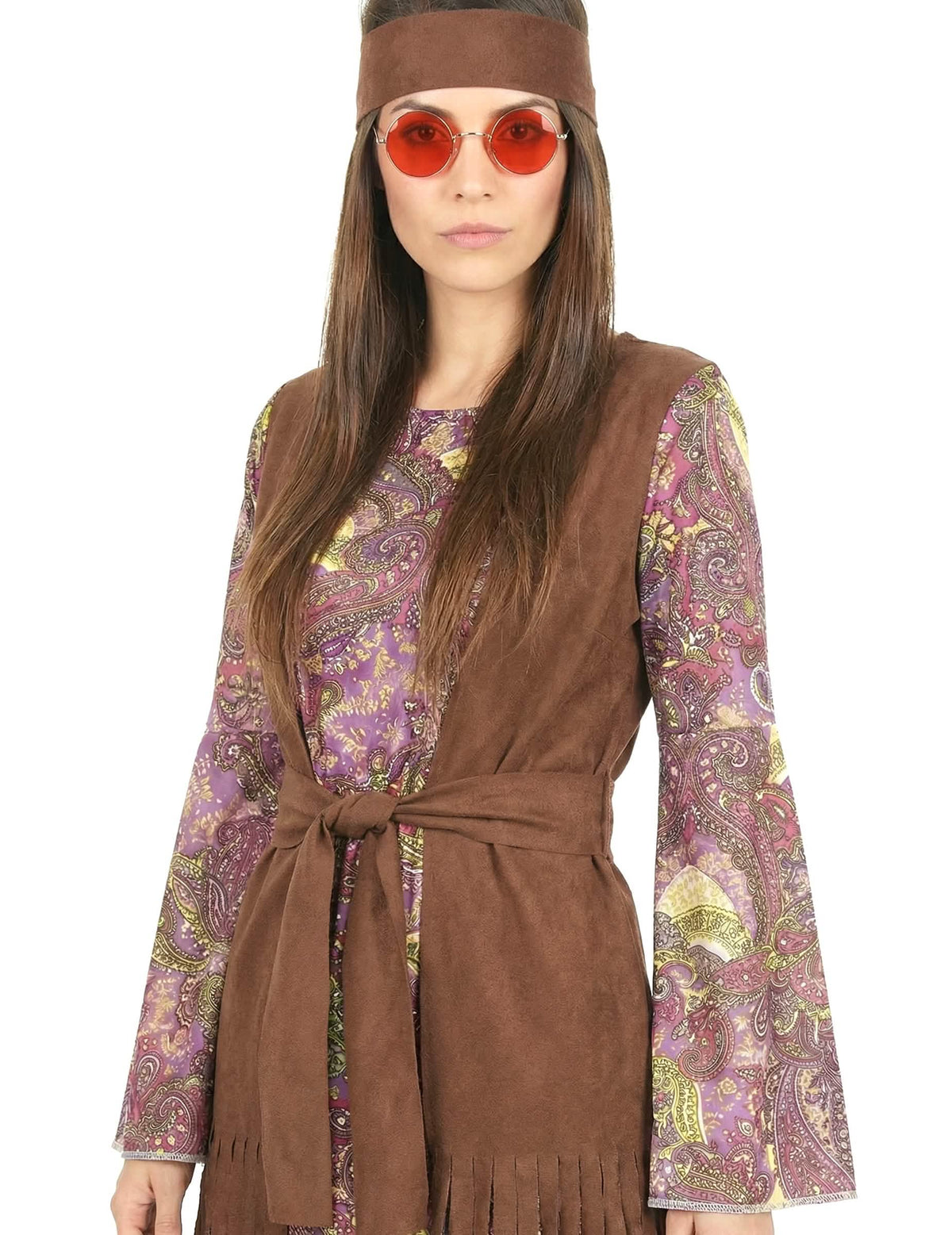 Detail na vrchnej časti hippie kostýmu s paisley vzorom