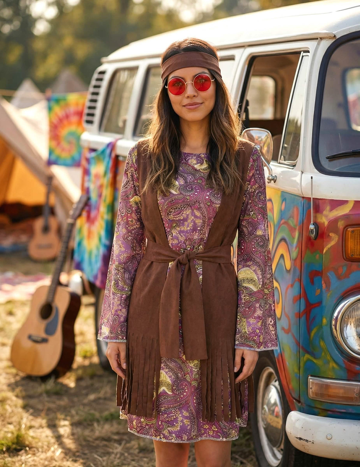 Situácia hippie kostýmu s paisley vzorom pre ženu